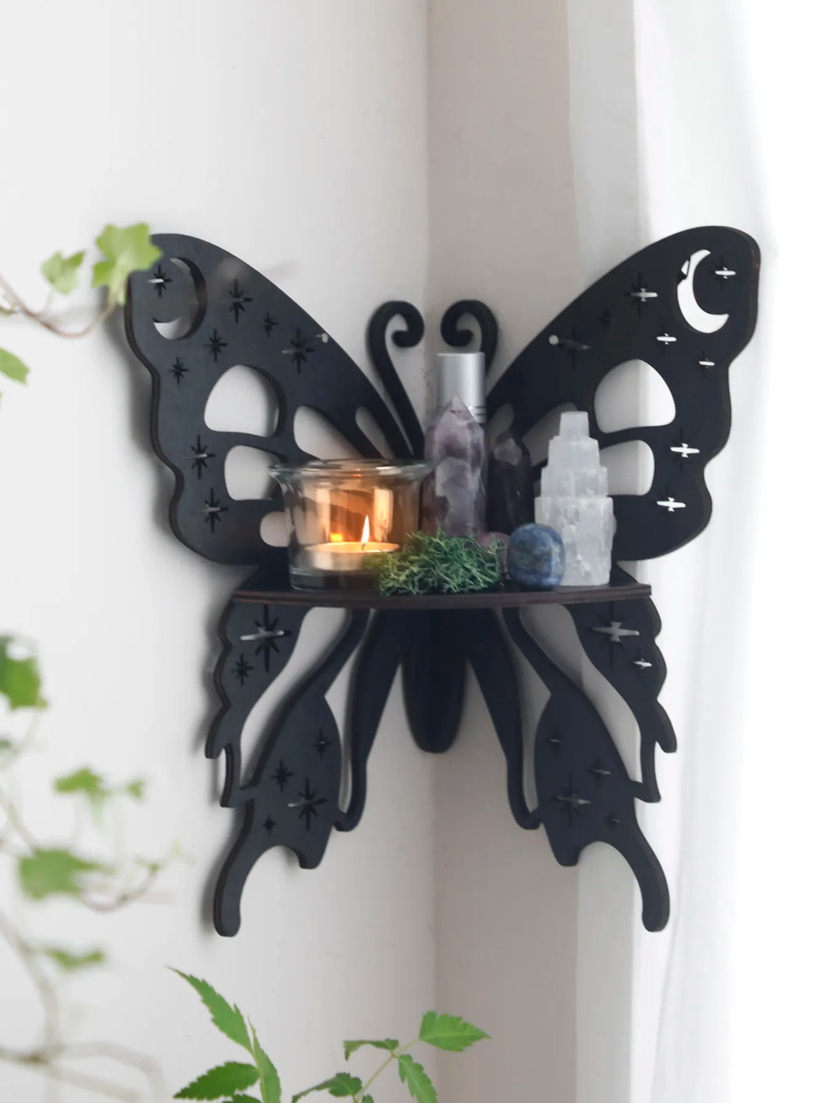 Crystal Wooden Butterfly Shelf