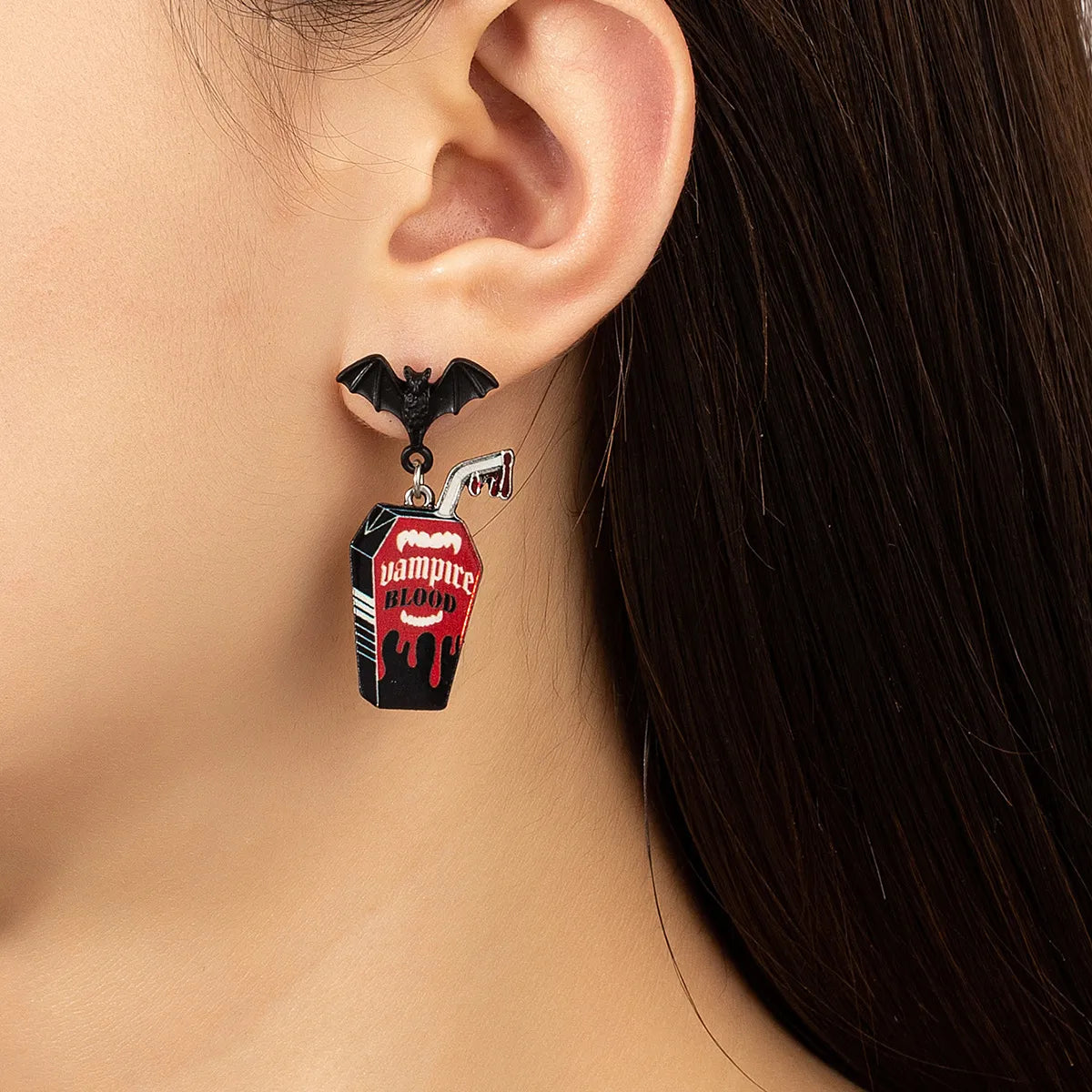 'Vampire Blood' Bat Themed Earrings