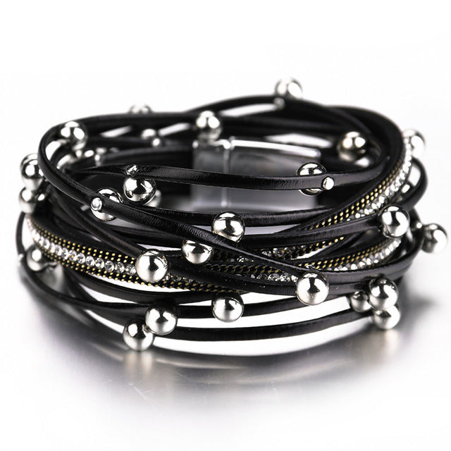 Rags n Rituals 'Ashes to Ashes' silver / black bead rope festival bracelet at $12.99 USD