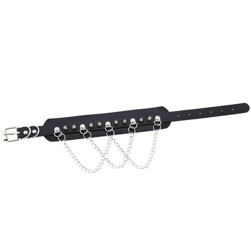 Rags n Rituals Stud and multi chain faux leather choker at $12.99 USD