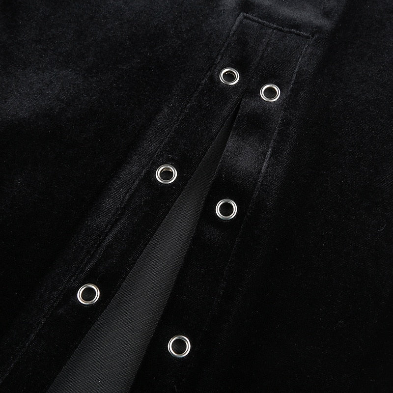 Rags n Rituals 'Dangerous' Black velvet skirt with side split at $32.99 USD