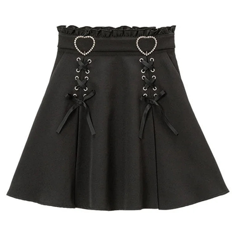 'Crazy Nites' Black Harajuku Lolita Skirt