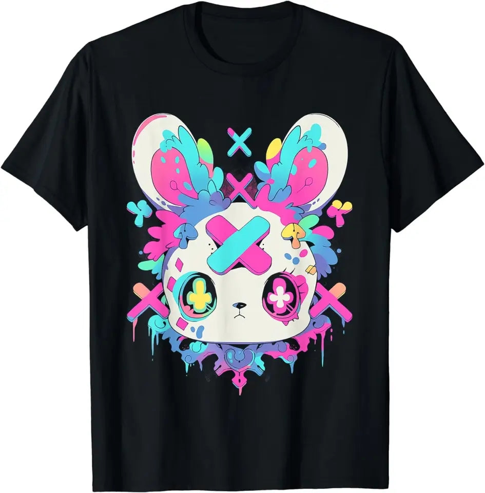 Black Horror Kawaii Bunny T-Shirt