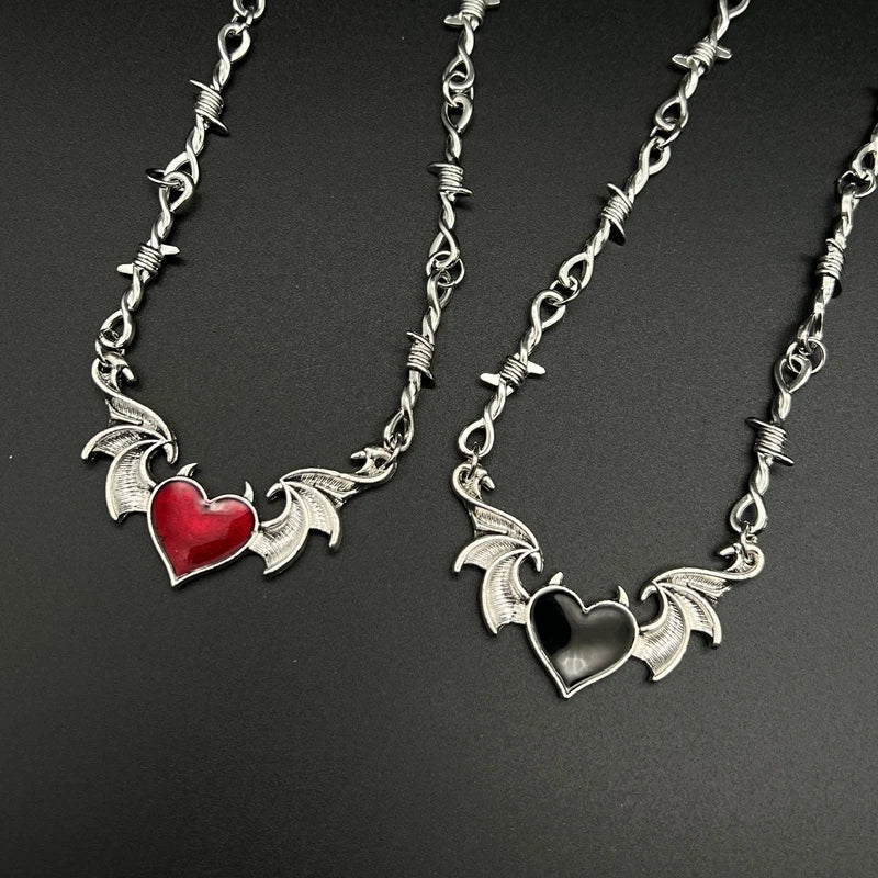 'Virtue' Heart Barbed Wire Choker Necklace