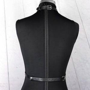 Black Alt Goth PU Leather Full Body Harness Set