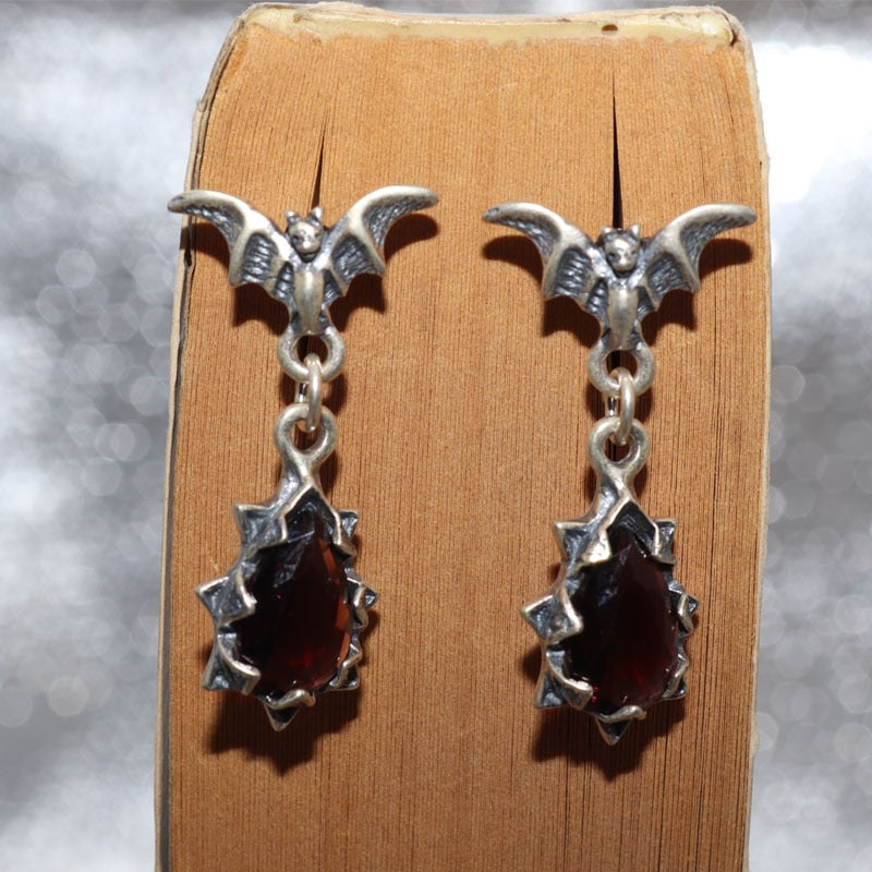 'Dark Night' Zircon Bat Earrings