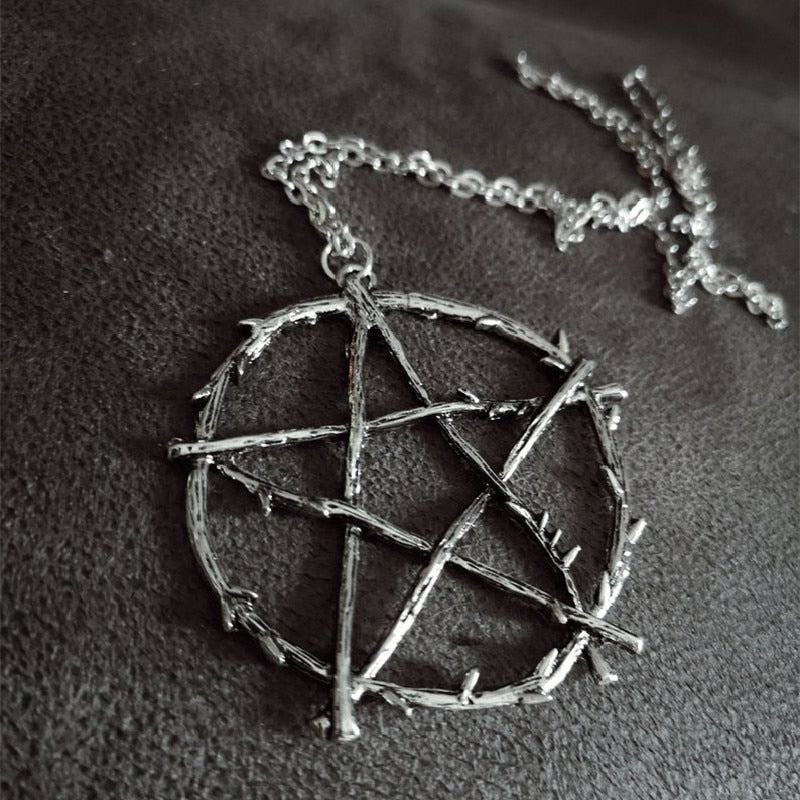 Gothic Pentacle Charm Necklace