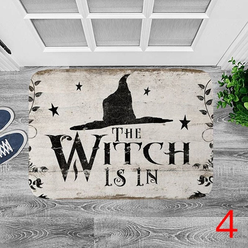 'The Witch Is In' Witch Themed Door Mats