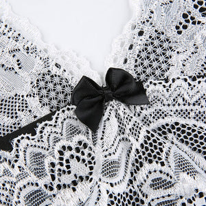 'Implosion' Black Alt Lace Patchwork Strap Dress