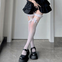 'Aletta' Black/White Lolita Anime Stockings