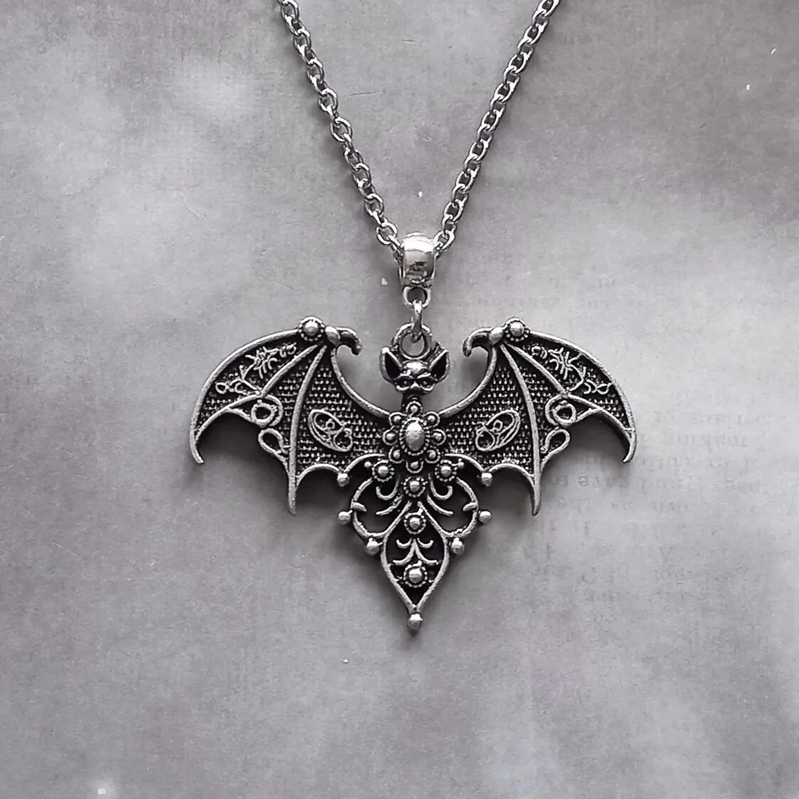 Gothic Vampire Bat Necklace