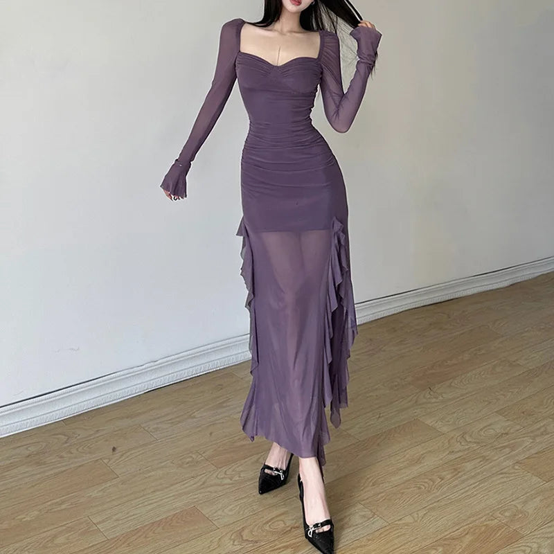 Goth 'Bring on the Night' Purple/Black Translucent Dress Rags n Rituals Goth 'Bring on the Night' Purple/Black Translucent Dress Rags n Rituals