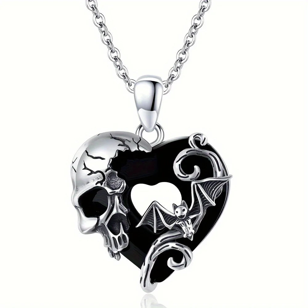 Halloween Skull Bat Heart Choker