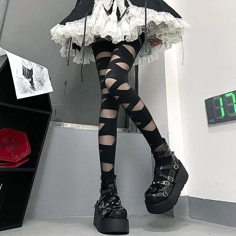 Gothic Anime Lolita Soft Velvet Tights