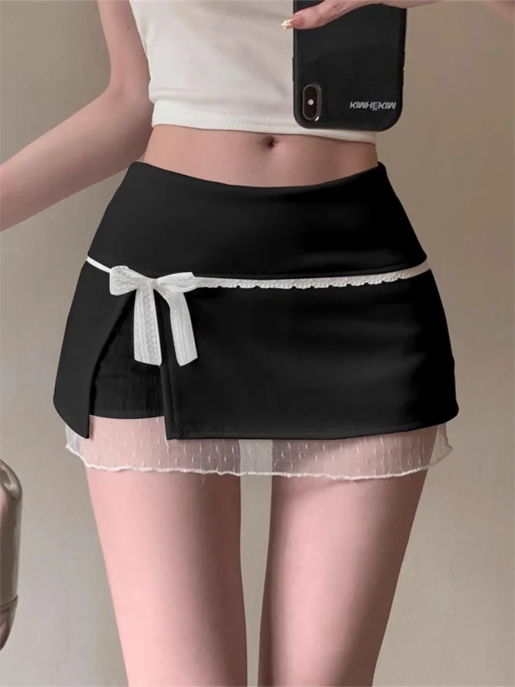 Alt Black Lace Patchwork Skirt