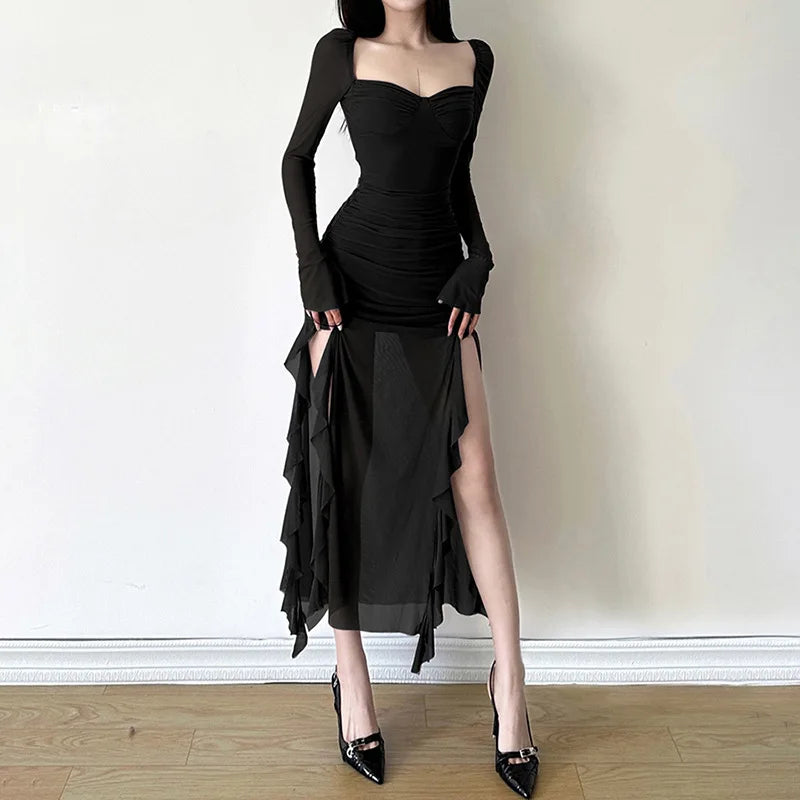 Goth 'Bring on the Night' Purple/Black Translucent Dress – Rags n Rituals