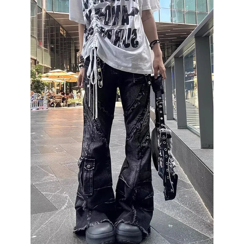 Black Grunge Baggy Flare Harajuku Pants – Rags n Rituals