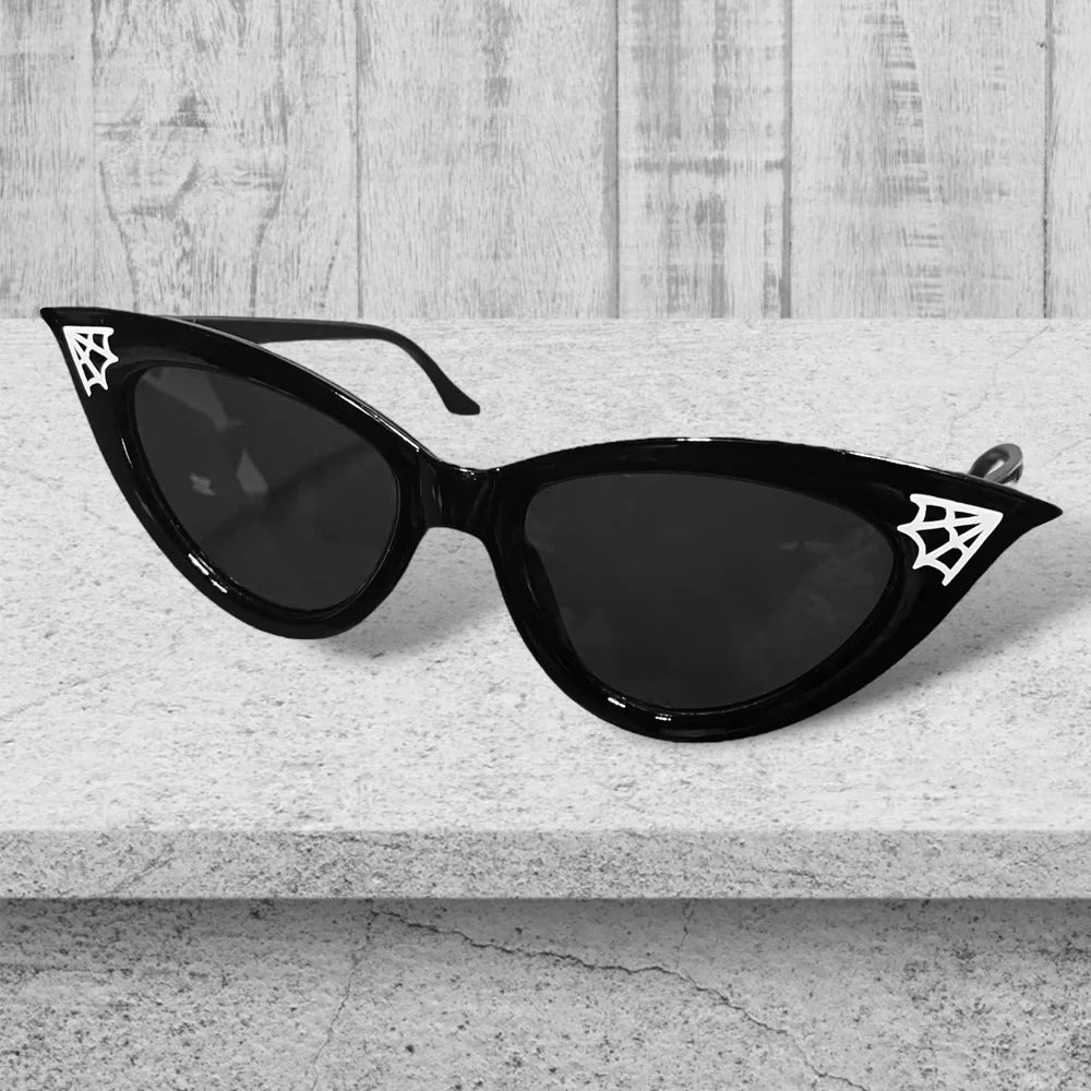 Gothic Cat Eye Spiderweb Sunglasses