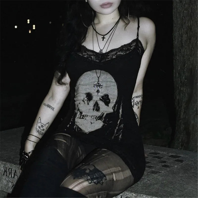 Goth Dark Black Anime Skull Print Fairy Dress – Rags n Rituals