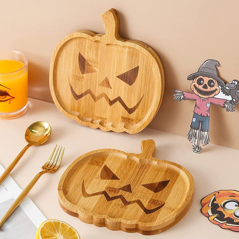 Pumpkin Eating Wooden Plate Board