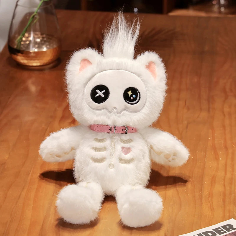 Kawaii Black/White Skeleton Cat Plushie – Rags n Rituals