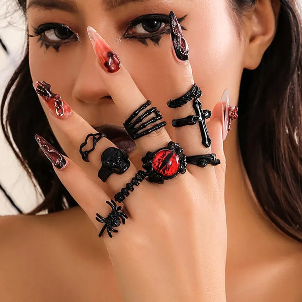 Journey' Black Alt 9Pcs Ring Set – Rags n Rituals