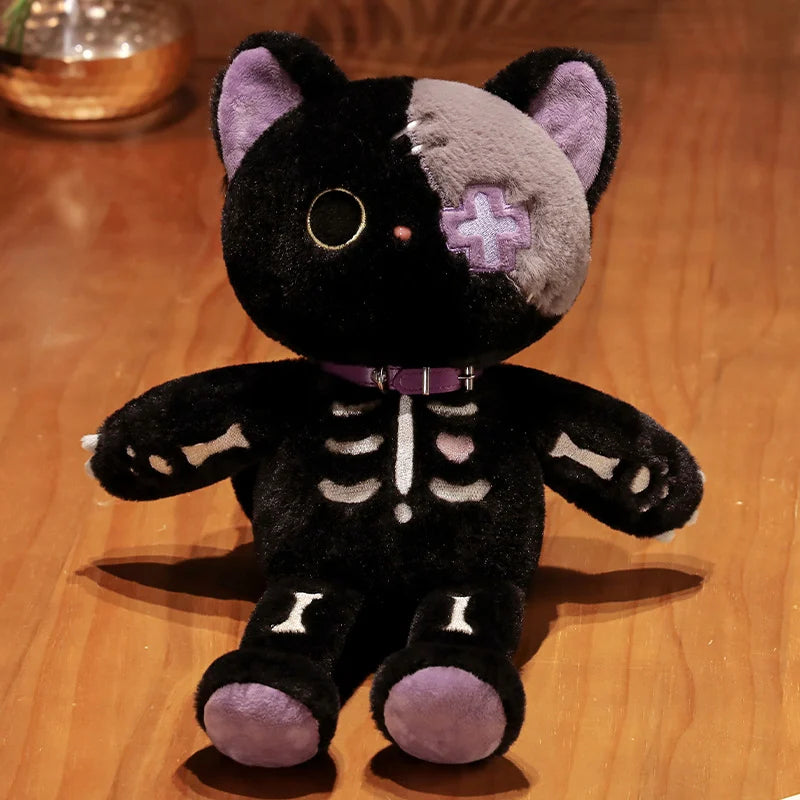 Kawaii Black/White Skeleton Cat Plushie – Rags n Rituals