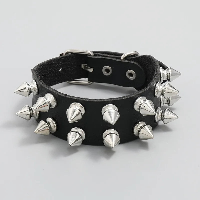 Punk Rock Goth Rivet Spikes Wristband