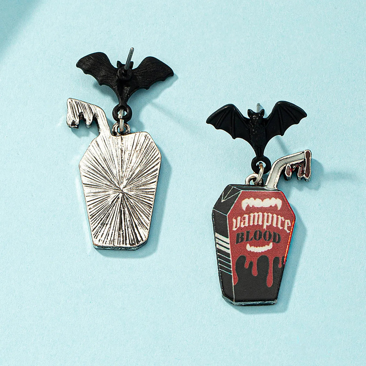 'Vampire Blood' Bat Themed Earrings
