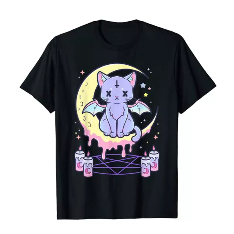Kawaii Pastel Goth Cute Cat T-Shirt
