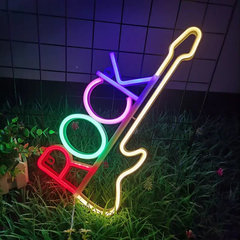 Rock Guitar Themed Neon Led Light