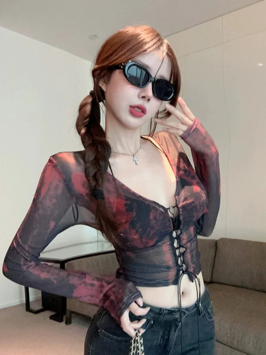 Ultra Cute Alt Long Sleeve Crop Top