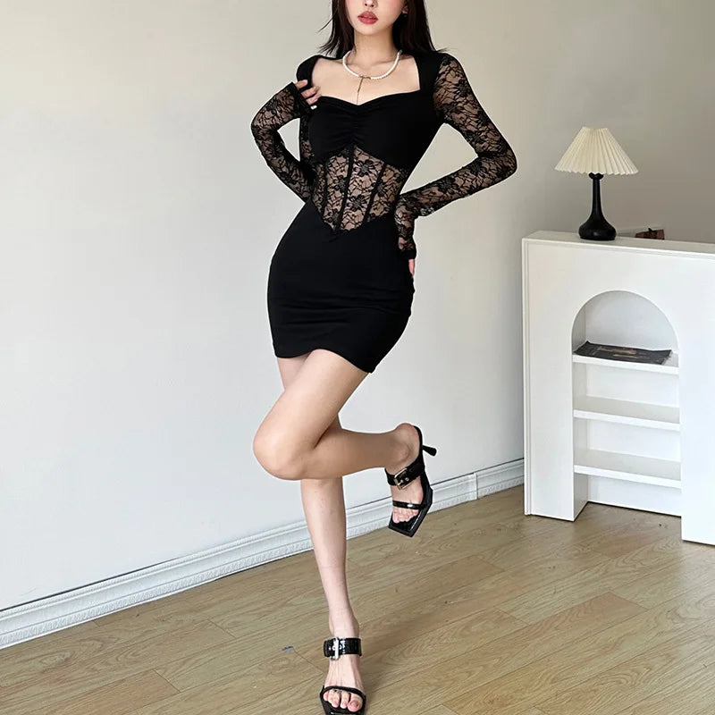 Goth 'Shadow Whisper' Black Sexy Lace Short Dress Rags n Rituals Goth 'Shadow Whisper' Black Sexy Lace Short Dress Rags n Rituals