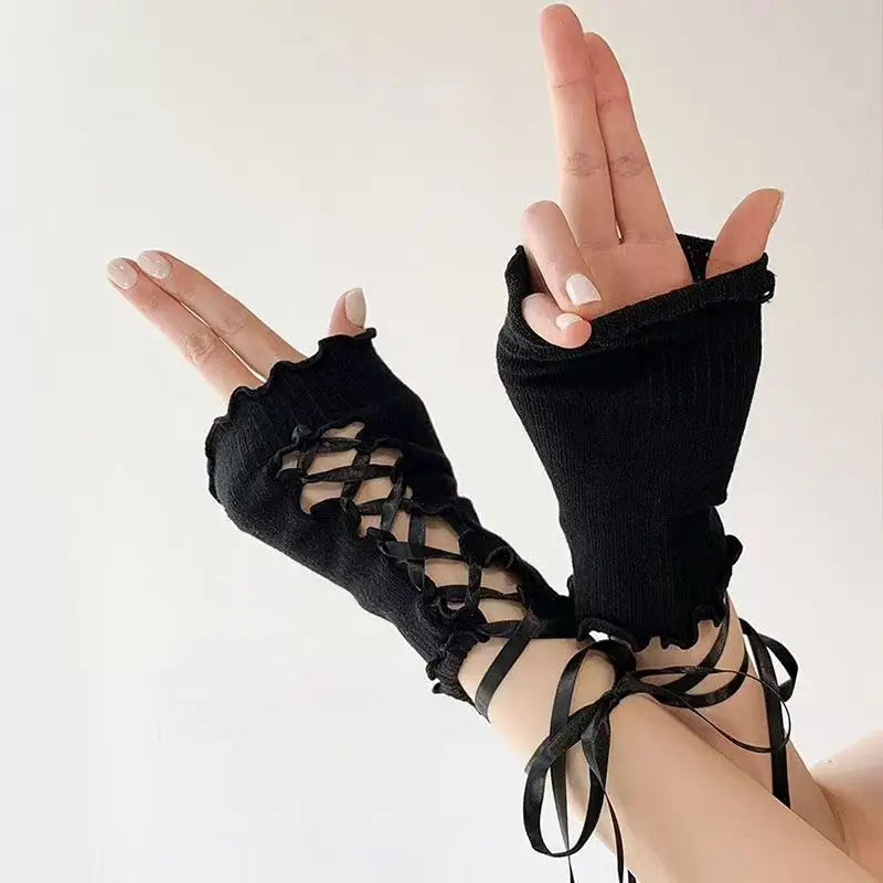 anime handschuhe New Age' Black Anime Lolita Fishnet Gloves – Rags n Rituals
