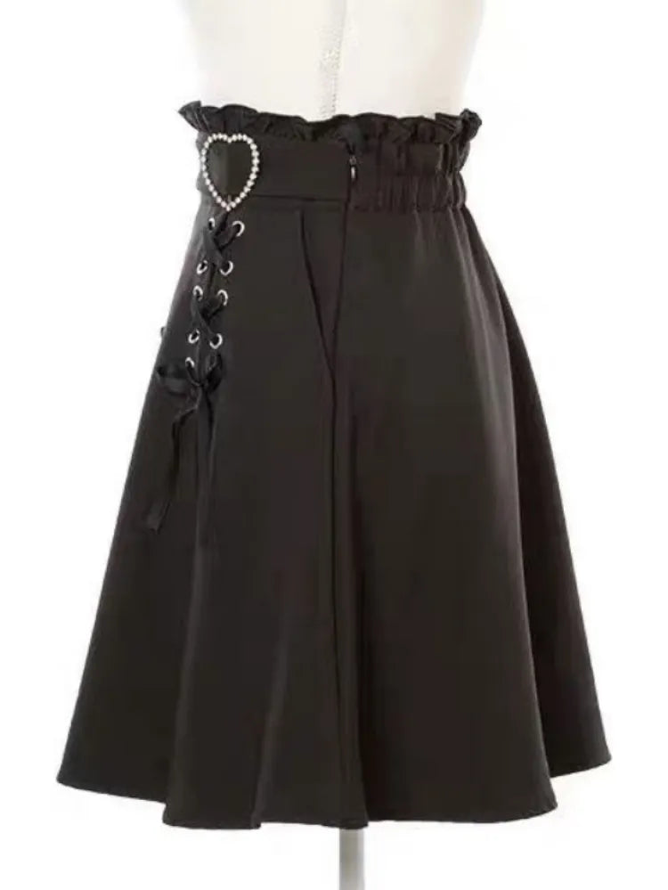 'Crazy Nites' Black Harajuku Lolita Skirt