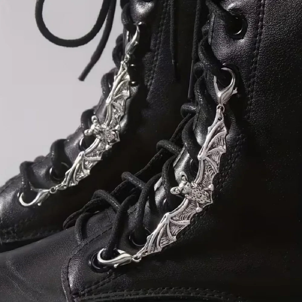 2pcs/set Gothic Alloy Bat Shoe Lace Accessorie