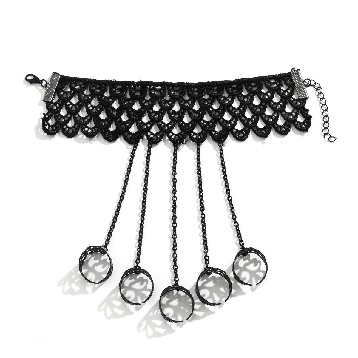 Black Lace Finger Chain Bracelet