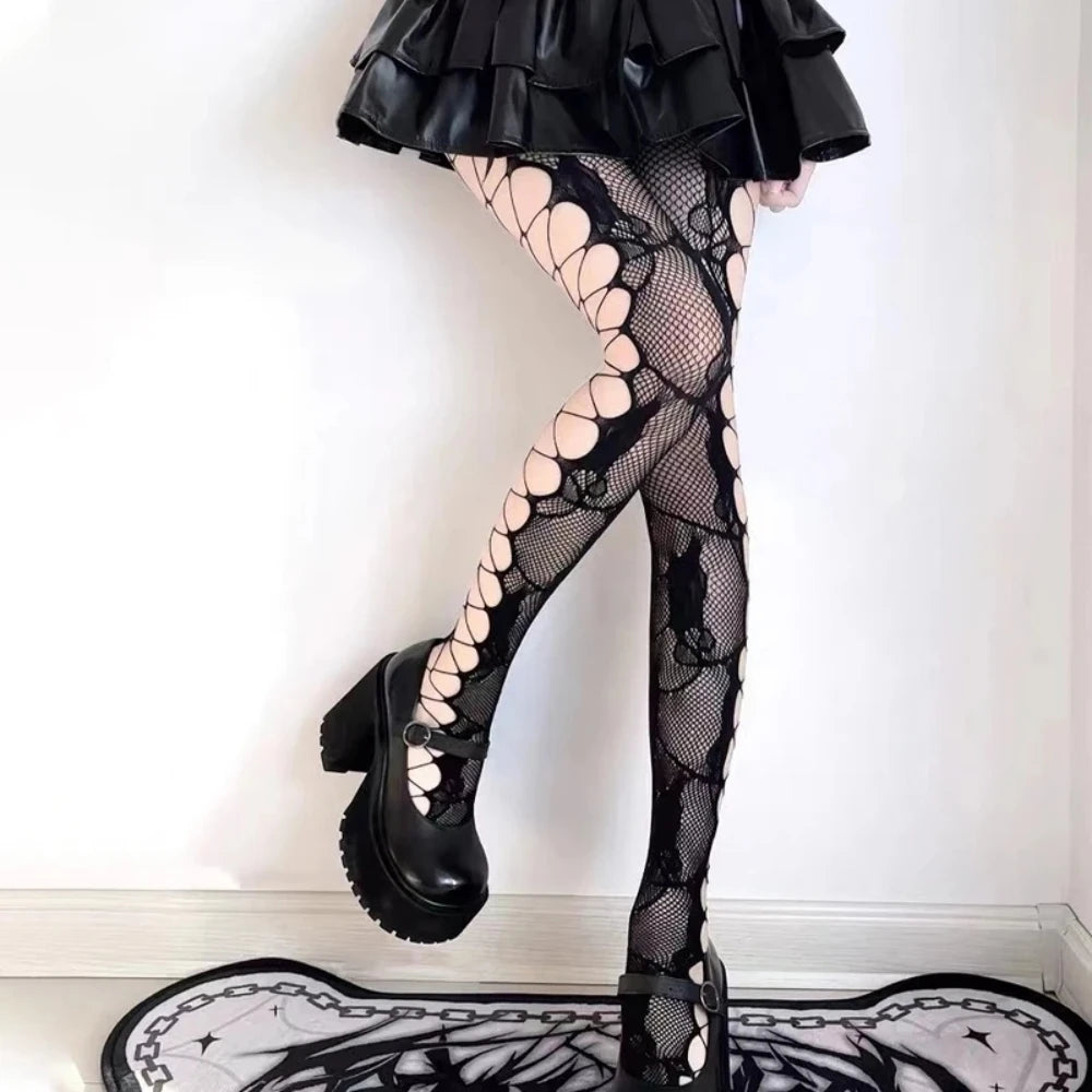Cute Black or White Fishnet Floral Stockings – Rags n Rituals