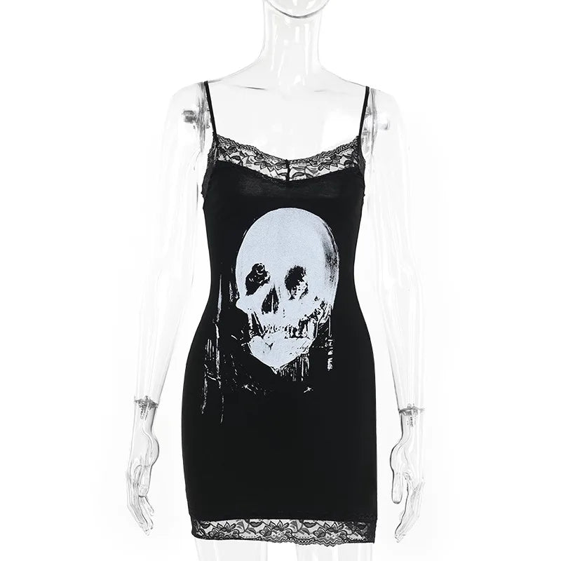 Goth Dark Black Anime Skull Print Fairy Dress Rags n Rituals Goth Dark Black Anime Skull Print Fairy Dress Rags n Rituals