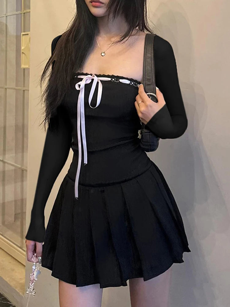 Goth 'Crazy Night' Black Lace Up Bodycon Dress Rags n Rituals Goth 'Crazy Night' Black Lace Up Bodycon Dress Rags n Rituals