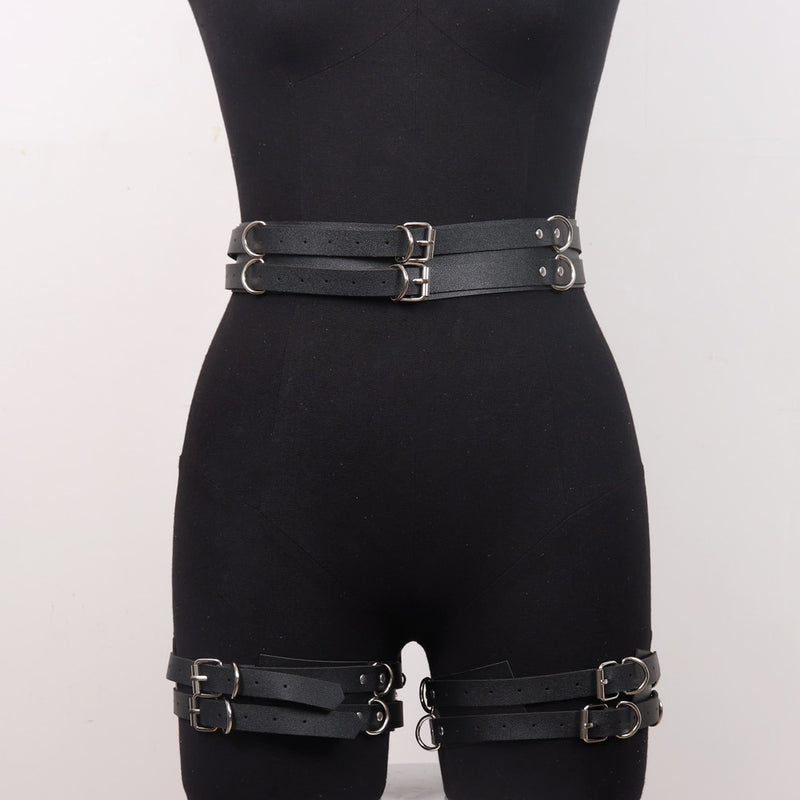 Black PU Leather Alternative Thigh Garter