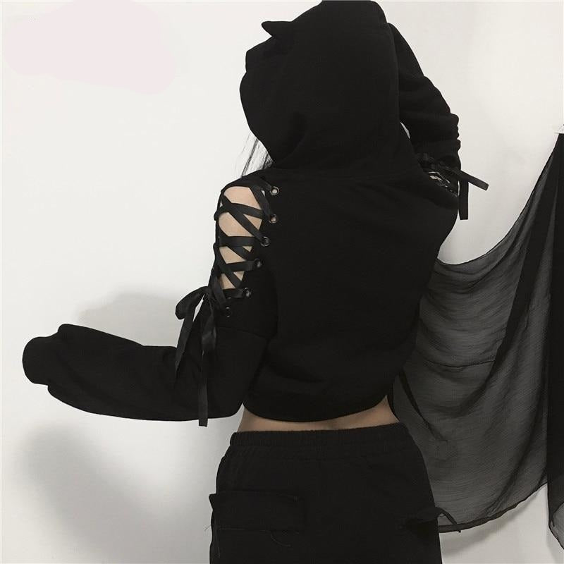 Rags n Rituals 'Ivy' Cat ear lace up hoodie at $44.99 USD