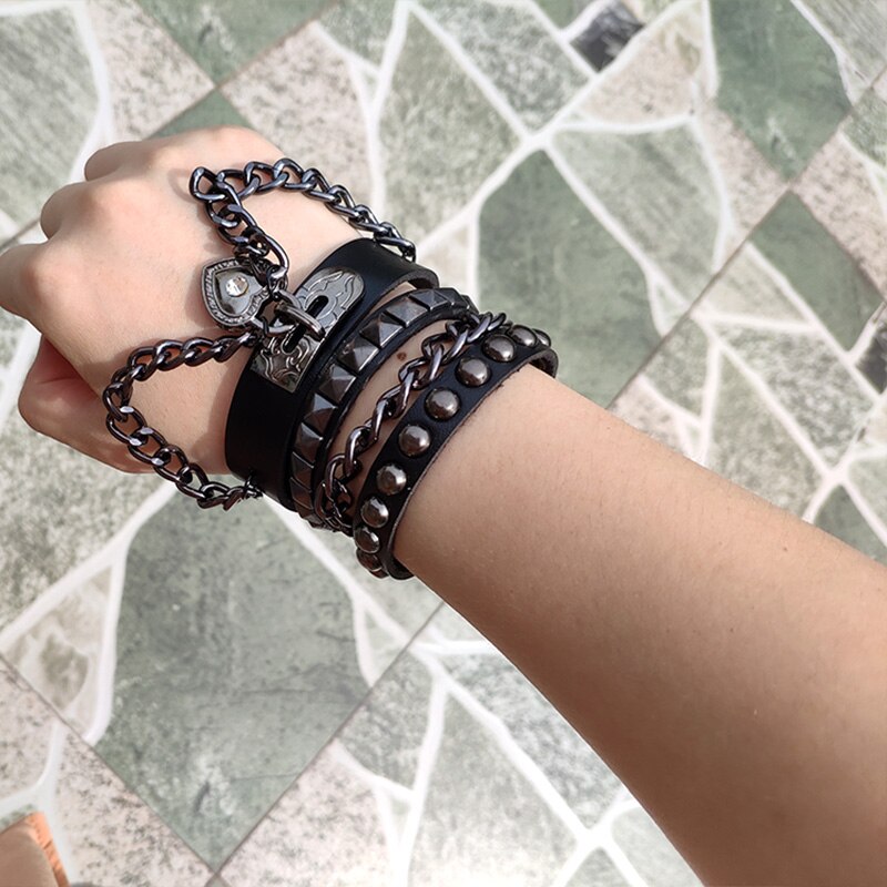 Alternitive Chain Silver Heart Goth Alternative Chain Bracelet – Rags n Rituals