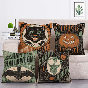 Treat or Trick Themed Printed Cushion Cover