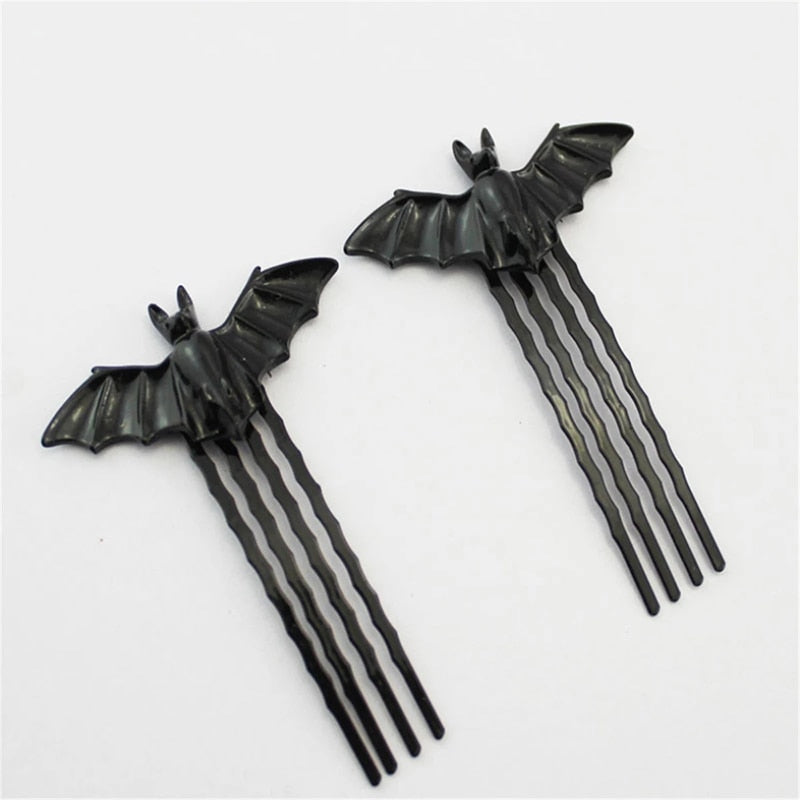 1Pair Black Gothic Bat Hairpin Accessorie