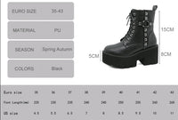 'Raven' Black Goth Alt Studded Strap Boots