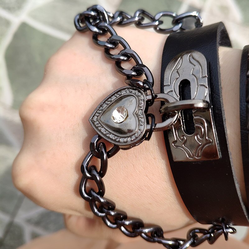 Silver Heart Goth Alternative Chain Bracelet – Rags n Rituals