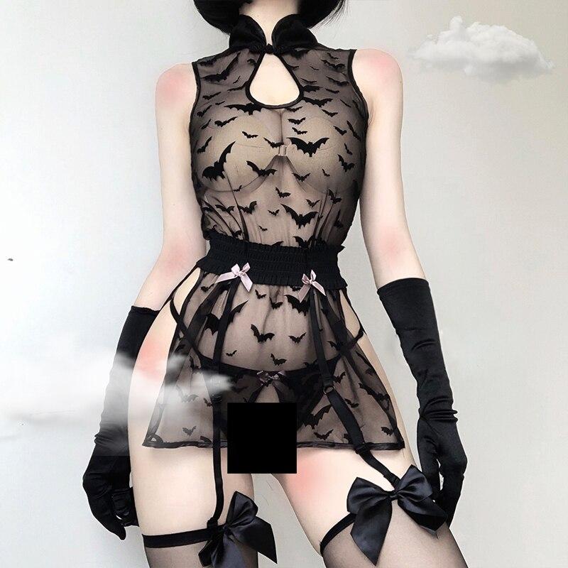 Creature of the Night' Black Alt Goth Transparent Bat Lingerie Rags n Rituals Creature of the Night' Black Alt Goth Transparent Bat Lingerie Rags n Rituals