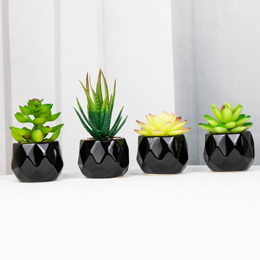 small faux plant in black pot Artififical succulent in black pot, 11 different designs – Rags n Rituals