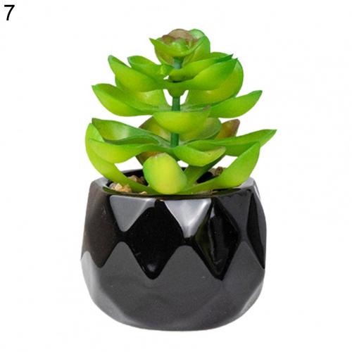 Artififical succulent in black pot, 11 different designs